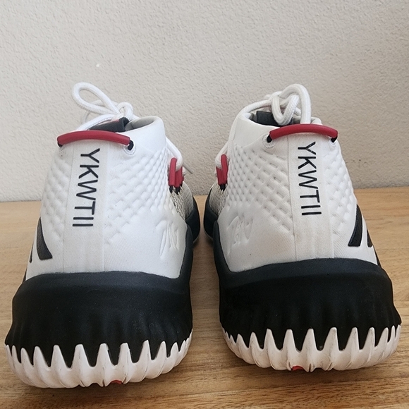 Adidas Mens Dame 4 Basketball Shoes Sneakers Lace Up Low Top White Black Size 7 main image 12